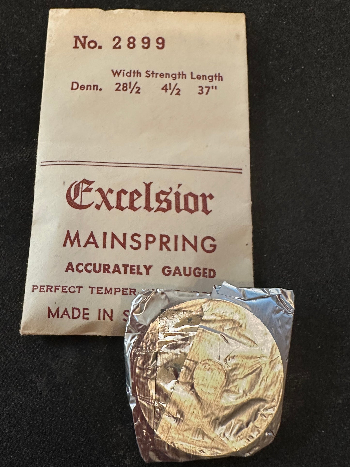 Excelsior #2899 Mainspring for Alarm / Travel Clocks - 28½ x 4½ x 37