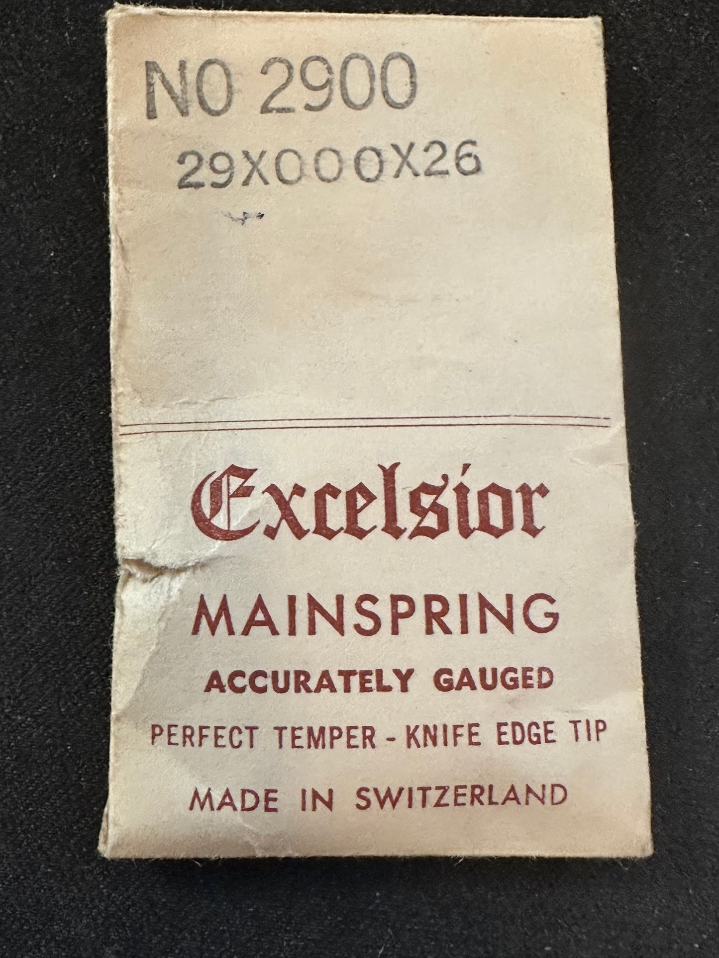 Excelsior #2900 Mainspring for Alarm / Travel Clocks - 29 x 3/0 x 26