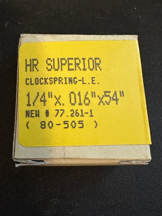 HR Superior Loop End Clock Mainspring - 1/4" x .016 x 54" Long - No. 80-505