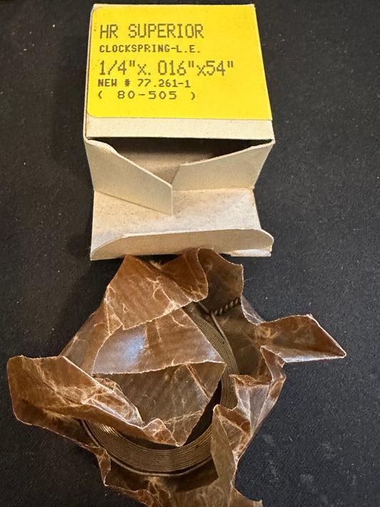 HR Superior Loop End Clock Mainspring - 1/4" x .016 x 54" Long - No. 80-505
