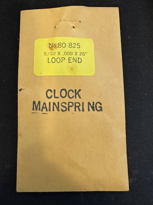 HR Superior Loop End Clock Mainspring - 5/32" x .009 x 26" Long - No. 80-825