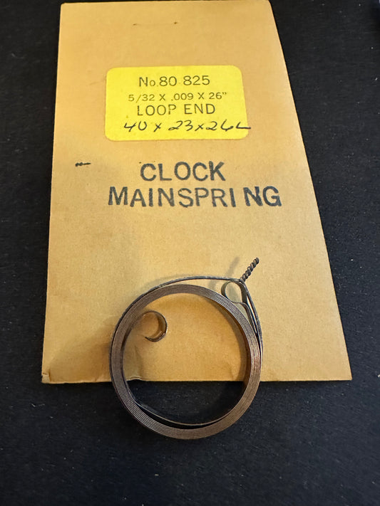 HR Superior Loop End Clock Mainspring - 5/32" x .009 x 26" Long - No. 80-825