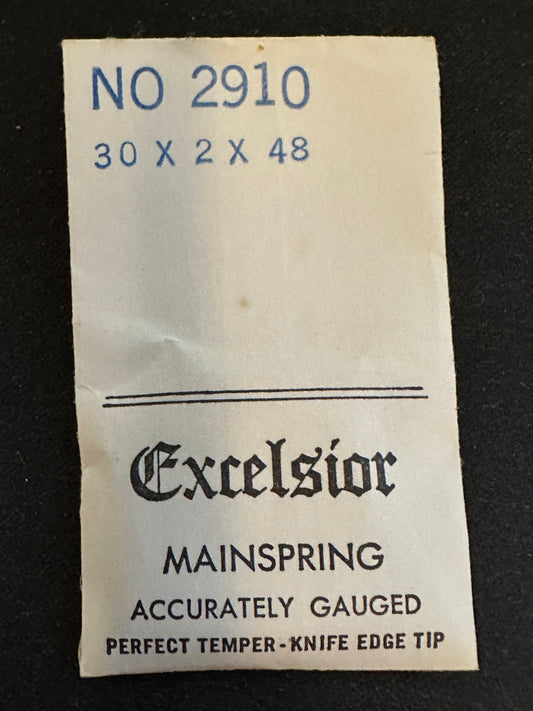 Excelsior #2910 Mainspring for Alarm / Travel Clocks - 30 x 2 x 48