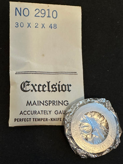 Excelsior #2910 Mainspring for Alarm / Travel Clocks - 30 x 2 x 48