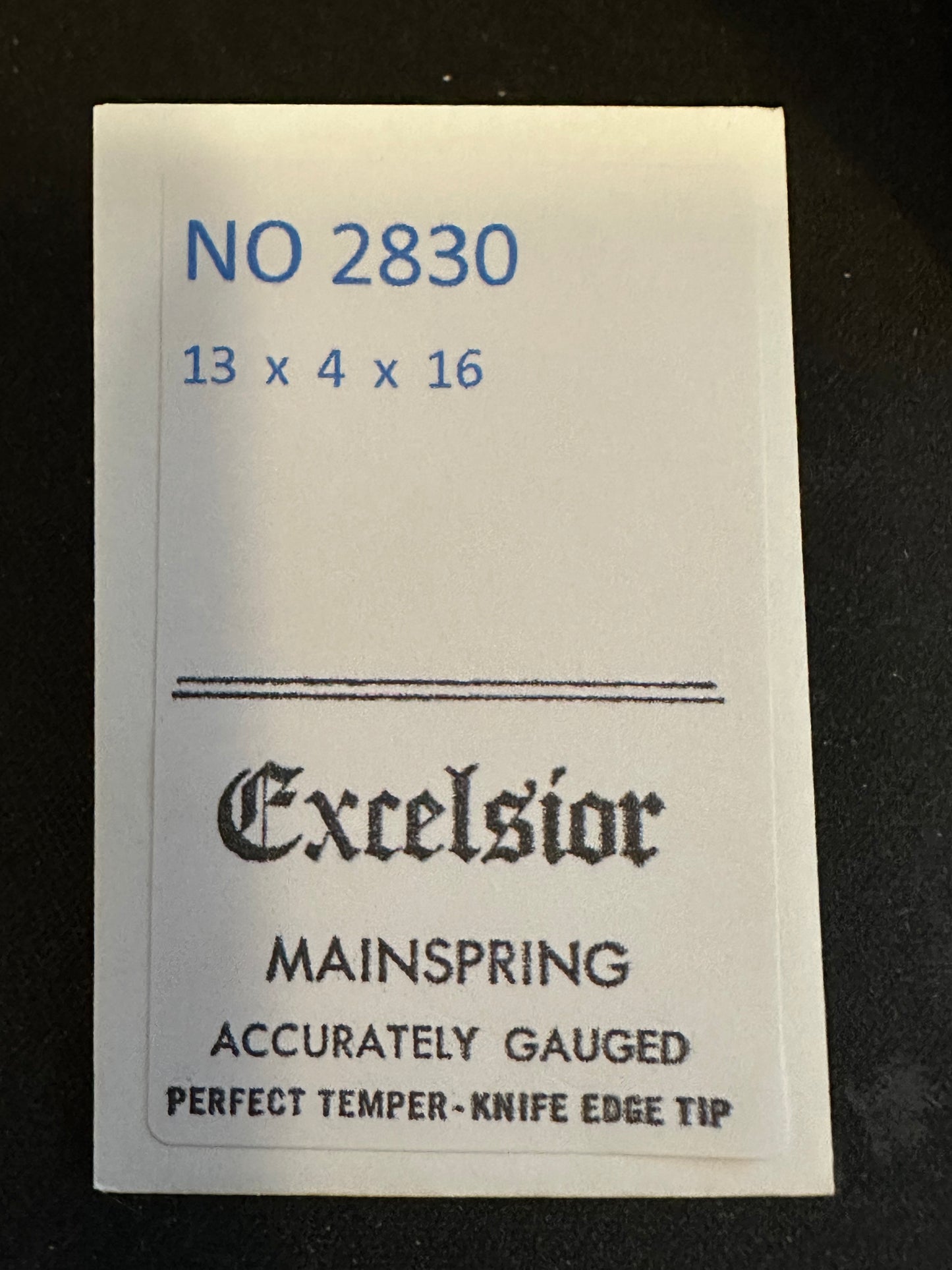 Excelsior #2830 Mainspring for Alarm / Travel Clocks - 13 x 4 x 16