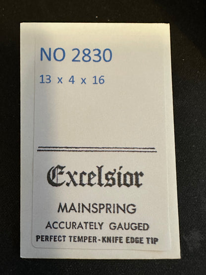 Excelsior #2830 Mainspring for Alarm / Travel Clocks - 13 x 4 x 16