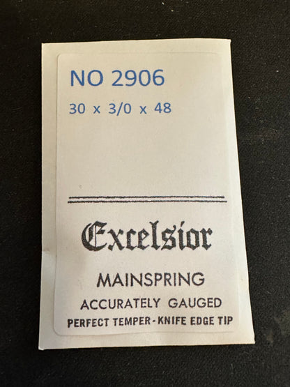 Excelsior #2906 Mainspring for Alarm / Travel Clocks - 30 x 3/0 x 48