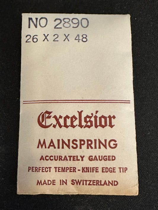 Excelsior #2890 Mainspring for Alarm / Travel Clocks - 26 x 2 x 48