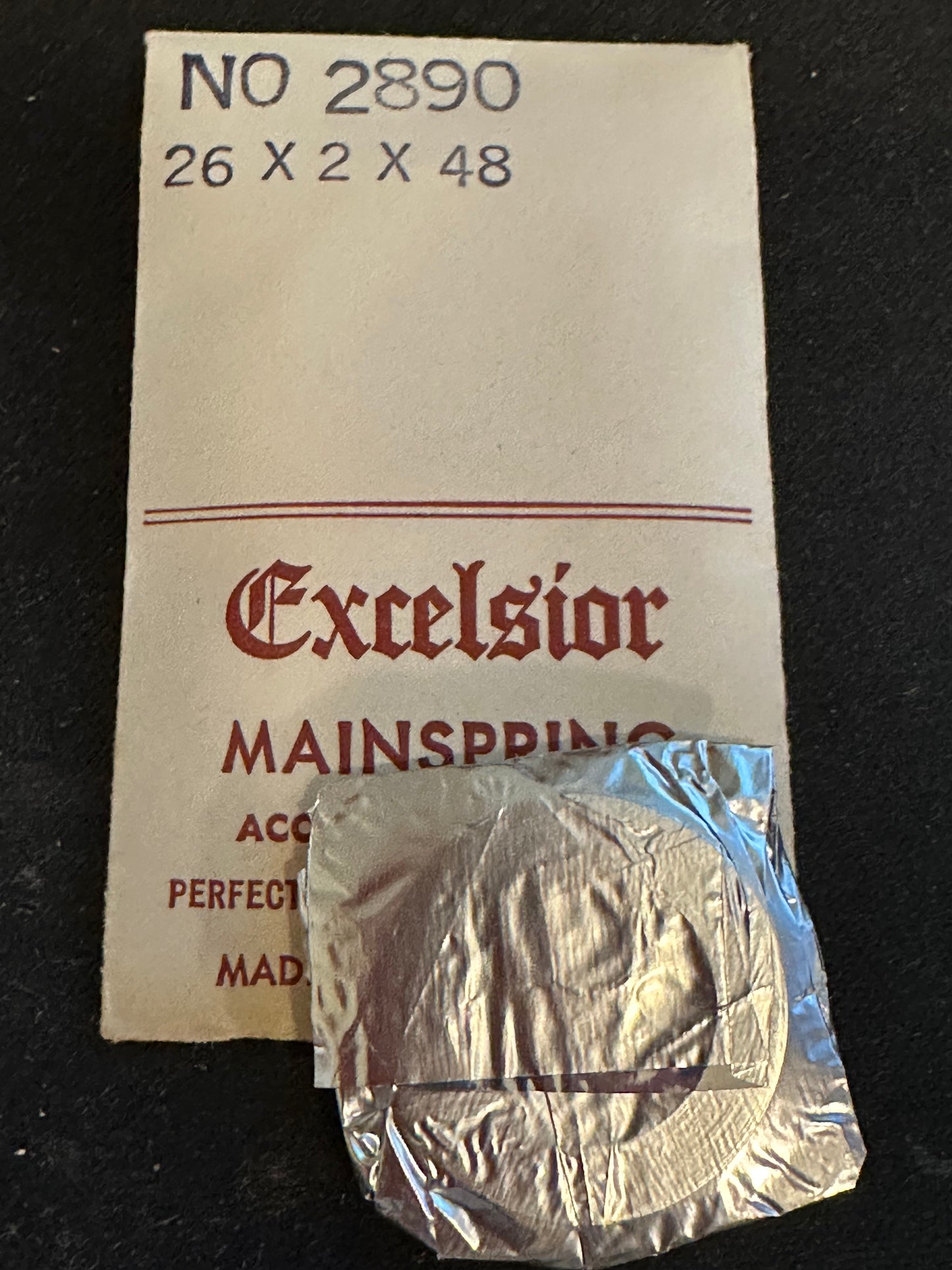 Excelsior #2890 Mainspring for Alarm / Travel Clocks - 26 x 2 x 48