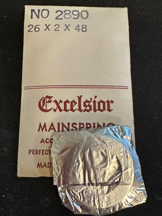 Excelsior #2890 Mainspring for Alarm / Travel Clocks - 26 x 2 x 48