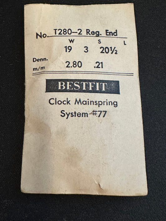 BESTFIT Clock Mainspring for Junghans Alarm Clocks No. T280-2