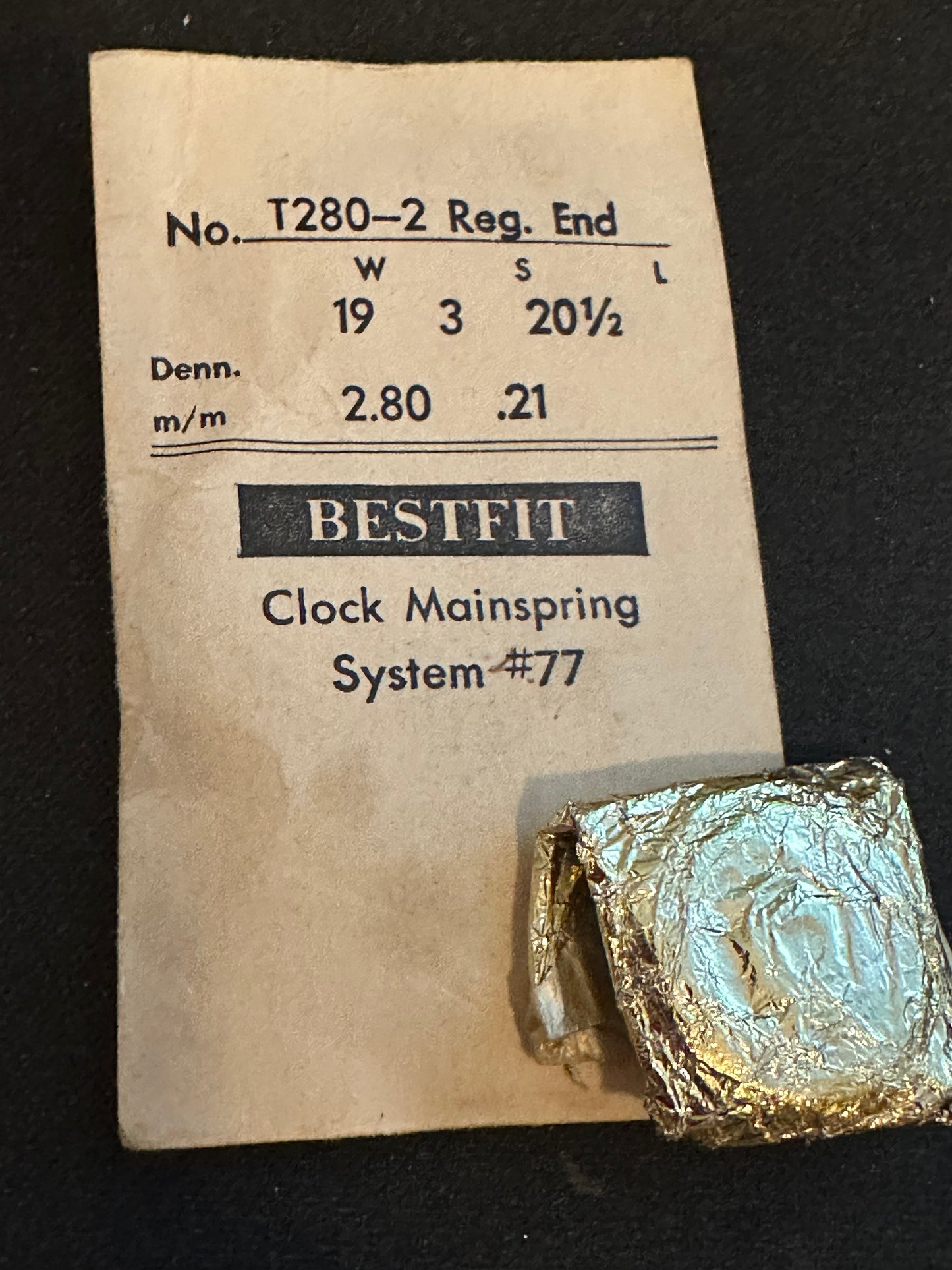 BESTFIT Clock Mainspring for Junghans Alarm Clocks No. T280-2