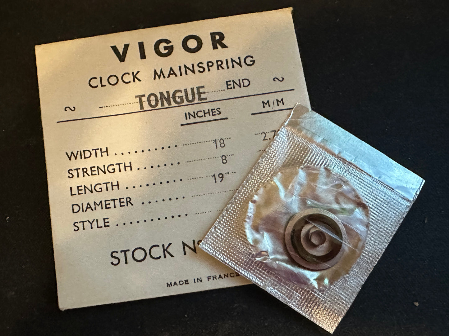 VIGOR Clock Mainspring for Ihmof & Helveco caliber 212 / 219 Alarm No. T270-4