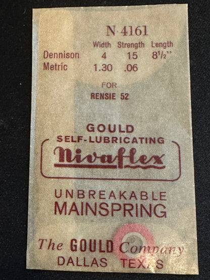 Nivaflex Unbreakable Mainspring N4161 for Rensie caliber 52 - Alloy