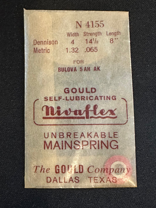 Nivaflex Unbreakable Mainspring N4155 for Bulova 5AH & 5AK - Alloy