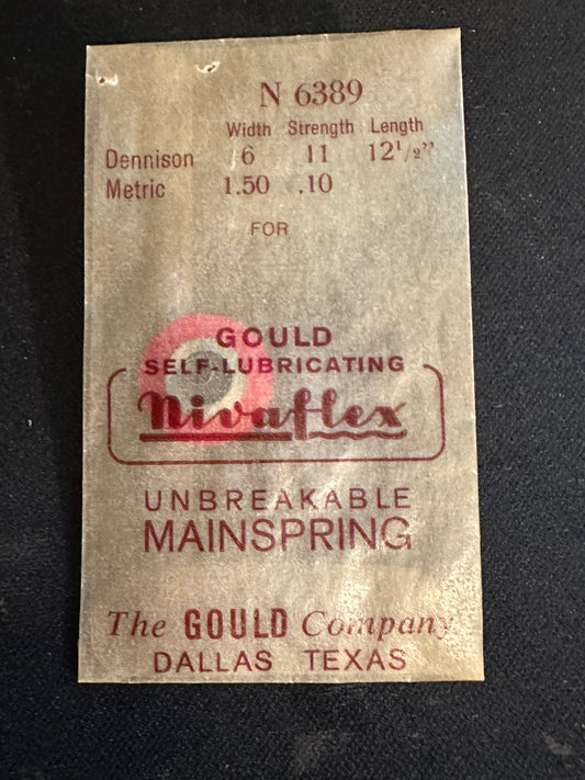 Nivaflex Unbreakable Mainspring N6389 for AS 1475 Alarm, Bulova 13AN, 11AERC, FEF 290, 330, 310 & 340 - Alloy