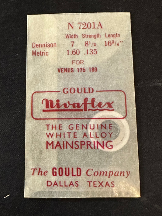 Nivaflex Unbreakable Mainspring N7201A for Venus 175, 189 Chronograph - Alloy