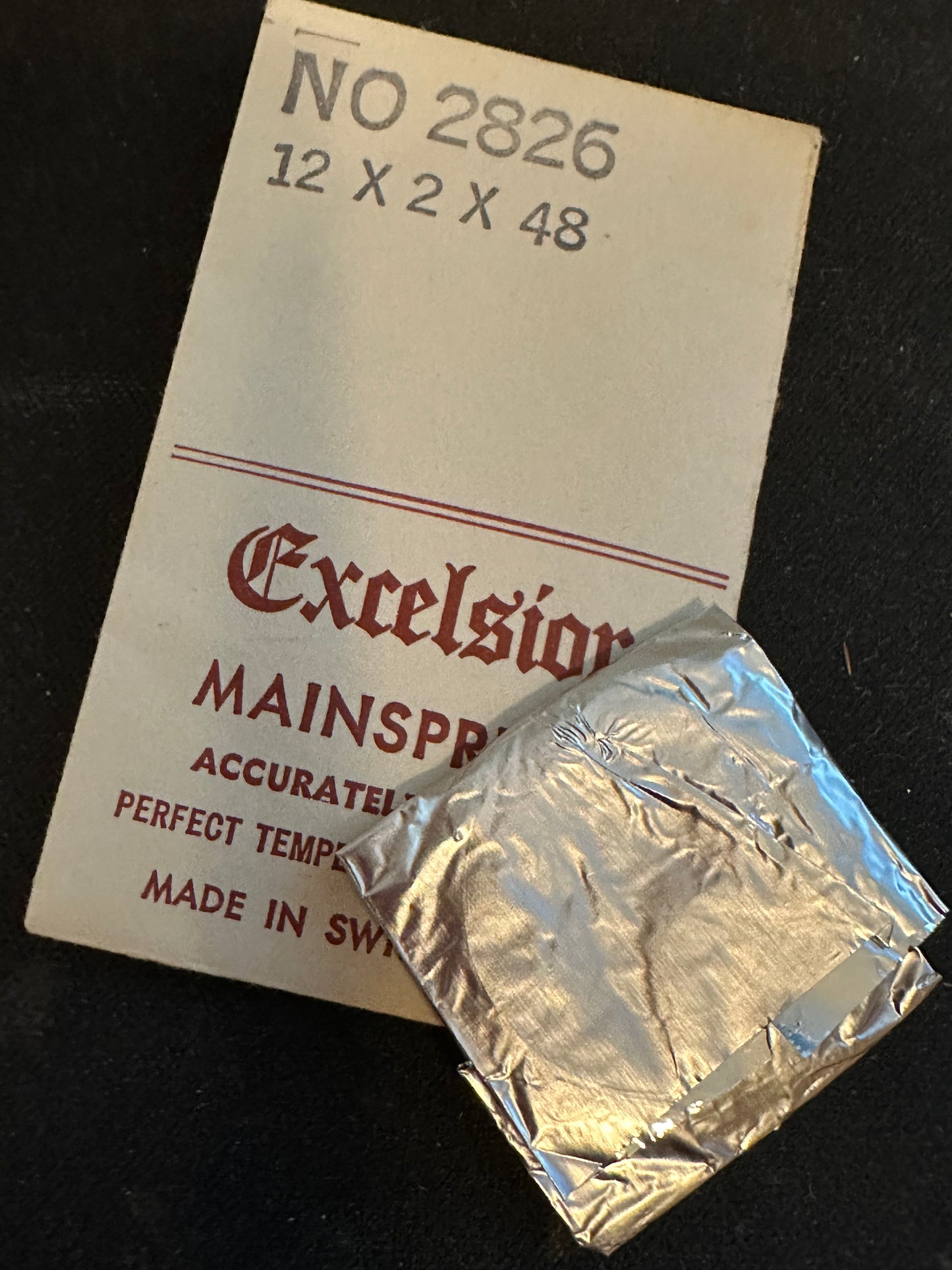 Excelsior #2826 Mainspring for Travel Clocks - 12 x 2 x 48