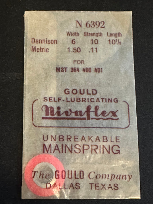 Nivaflex Unbreakable Mainspring N6392 for MST caliber 364, 400, 401 - Alloy