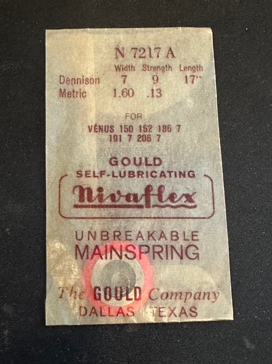 Nivaflex Unbreakable Mainspring N7217A for Venus 150, 152, 175, 186, 187, 191, 197, 206, 207 - Alloy