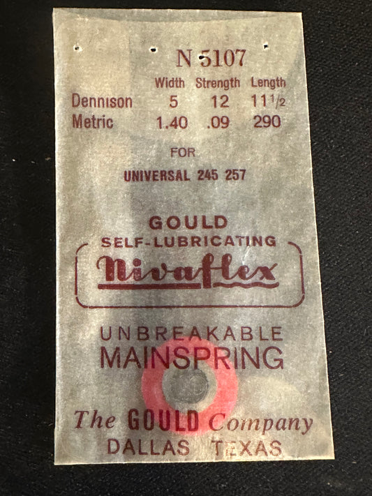 Nivaflex Unbreakable Mainspring N5107 for Universal 245, 257 - Alloy