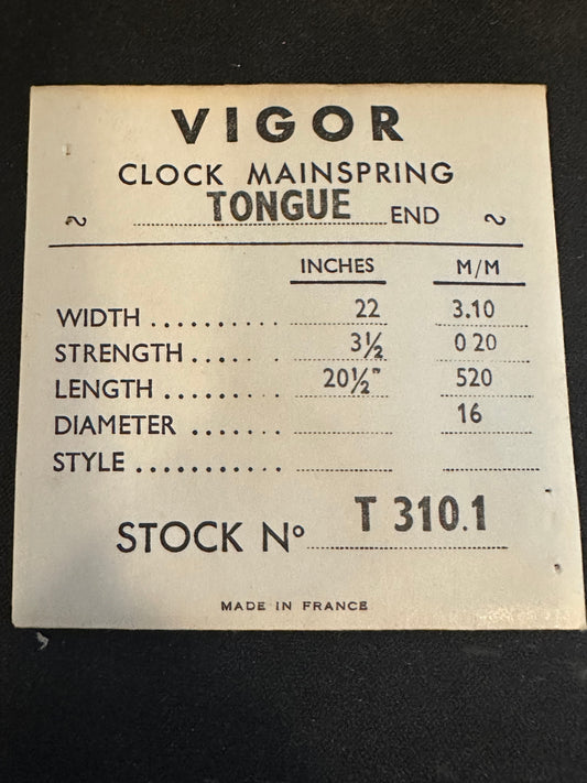 VIGOR Clock Mainspring for Junghans J66 Alarm No. T310.1