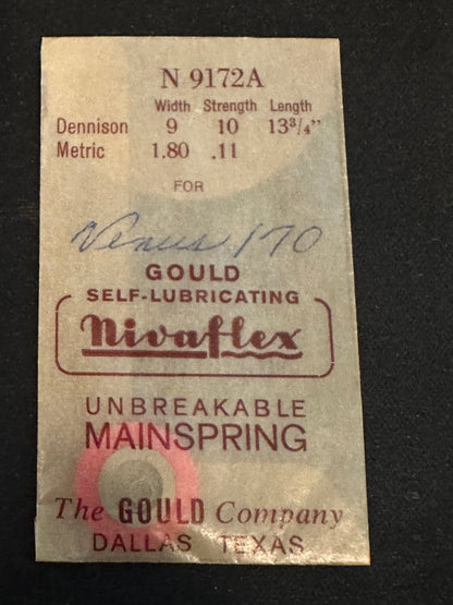 Nivaflex Unbreakable Mainspring N9172A for Venus caliber 170 Chronograph - Alloy