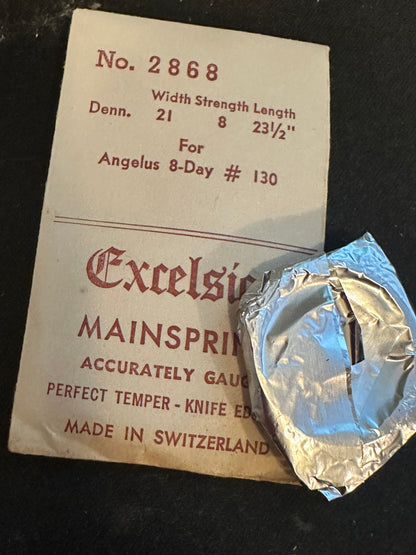 Excelsior #2868 Mainspring for Angelus 8-Day Clock caliber 130