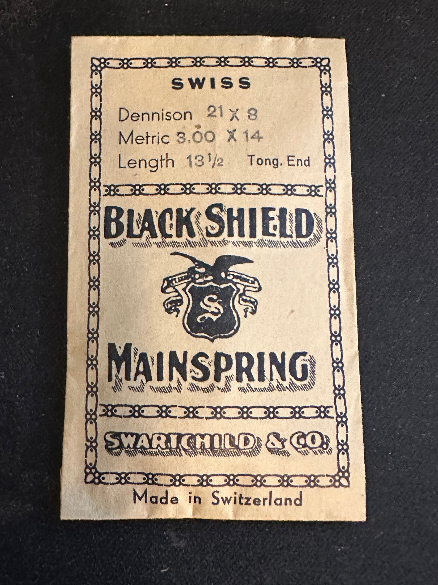 Swartchild Black Shield ALARM Mainspring for Kohler 80 & Solo Alarm Clock