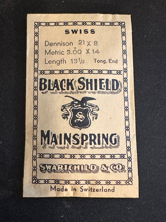 Swartchild Black Shield ALARM Mainspring for Kohler 80 & Solo Alarm Clock