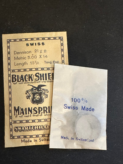 Swartchild Black Shield ALARM Mainspring for Kohler 80 & Solo Alarm Clock