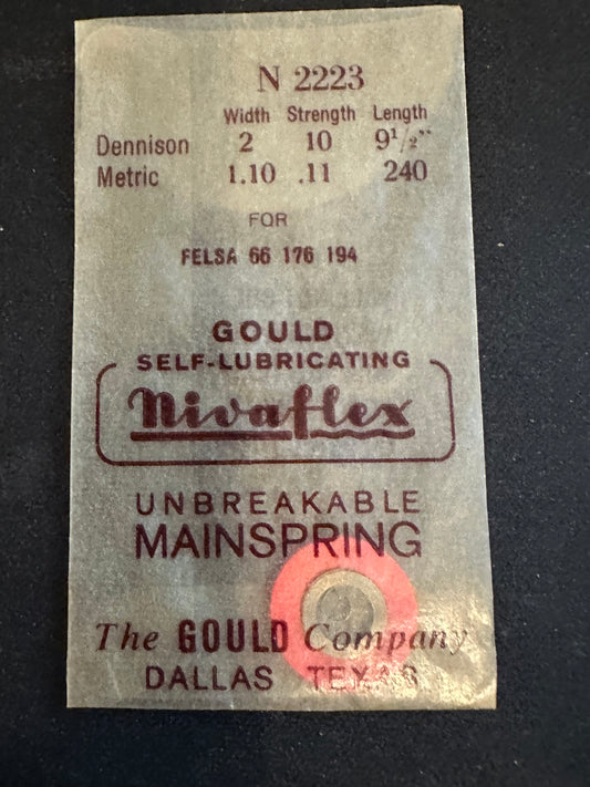 Nivaflex Unbreakable Mainspring N2223 for Felsa 66, 176, 194 - Alloy