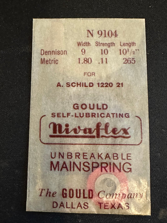 Nivaflex Unbreakable Mainspring N9104 for AS caliber 1221 - Alloy