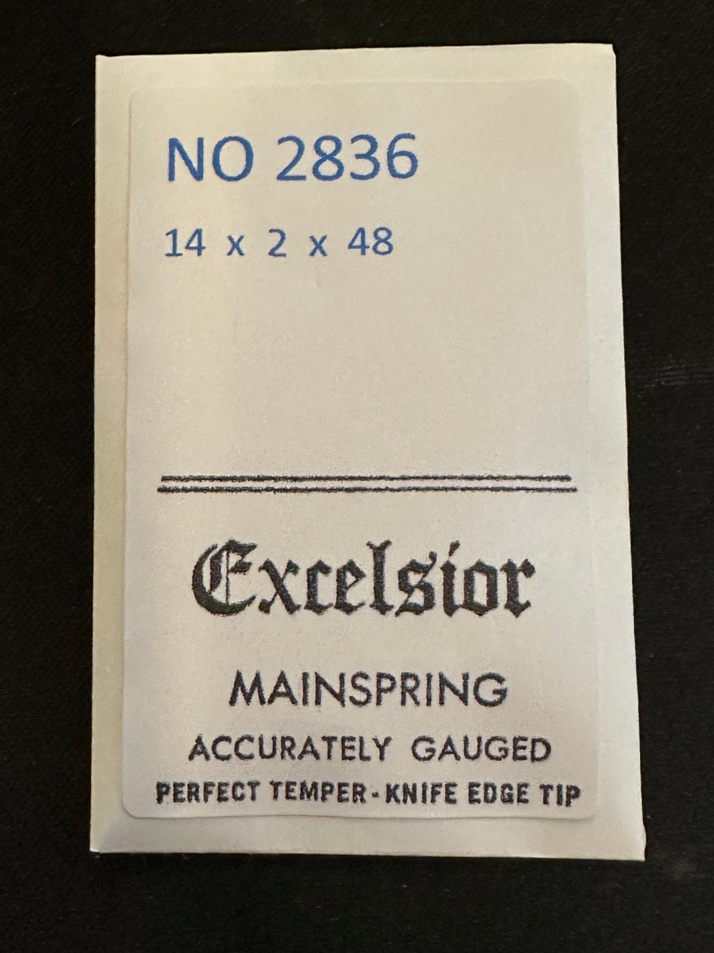 Excelsior #2836 Mainspring for Alarm / Travel Clocks - 14 x 2 x 48