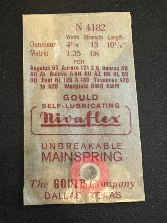 Nivaflex Unbreakable Mainspring N4182 for Aurore 121, 122, 126, Font 61, 120, 123, 180 +many more - Alloy