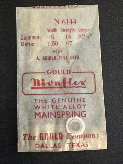 Nivaflex Unbreakable Mainspring N6144 for AS caliber 1111, 1179 - Alloy