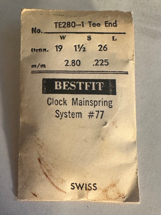 BESTFIT Mainspring for Eterna 8-day Car Clock TE280-1