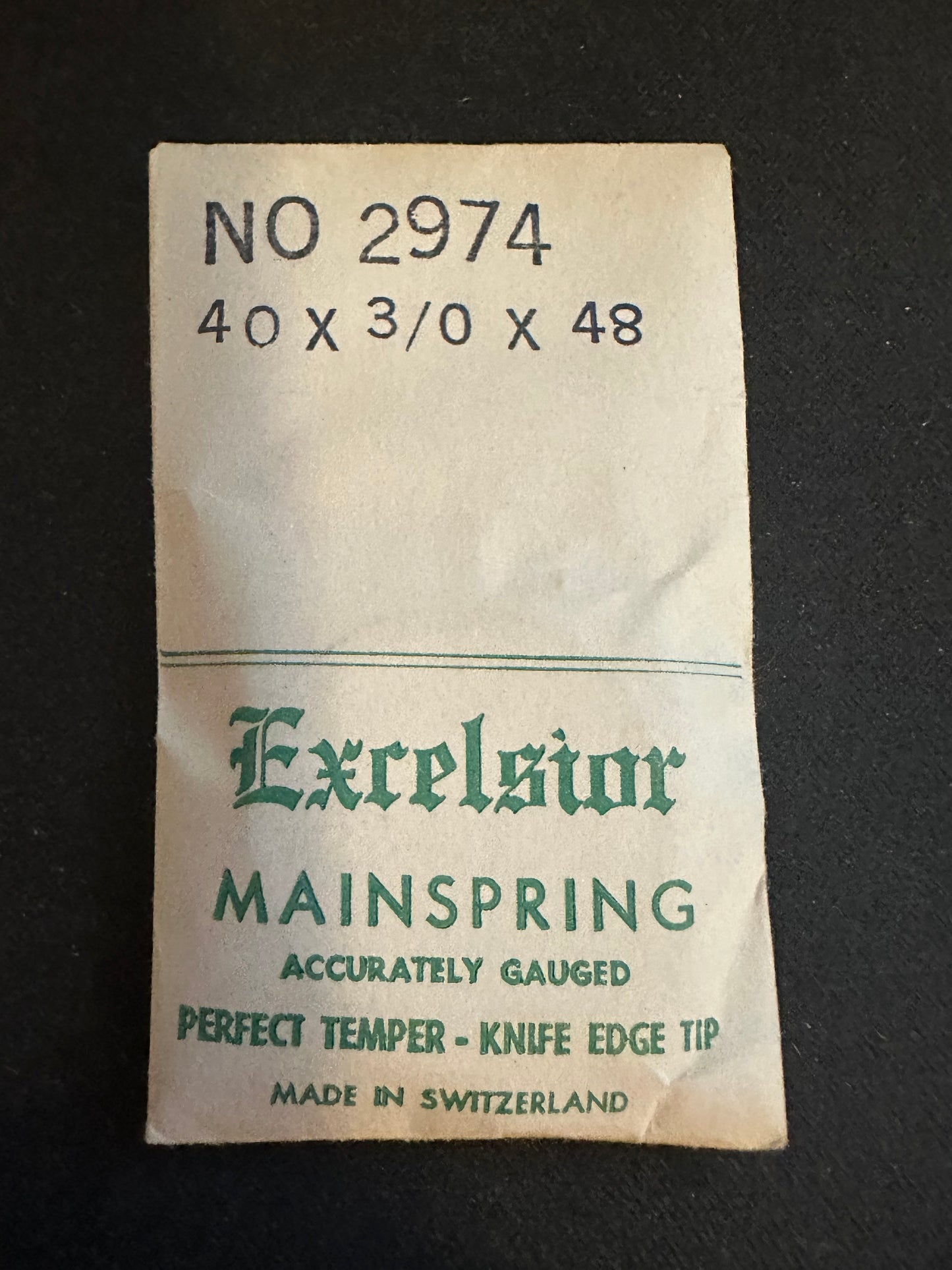 Excelsior #2974 Mainspring for Travel Clocks - 40 x 3/0 x 48