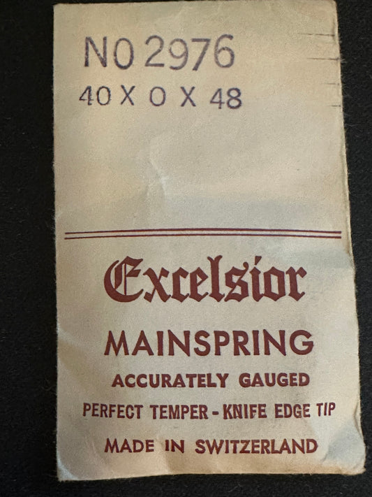 Excelsior #2976 Mainspring for Travel Clocks - 40 x 0 x 48