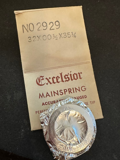 Excelsior #2929 Mainspring for Alarm / Travel Clocks - 32 x 2/0½ x 35¼