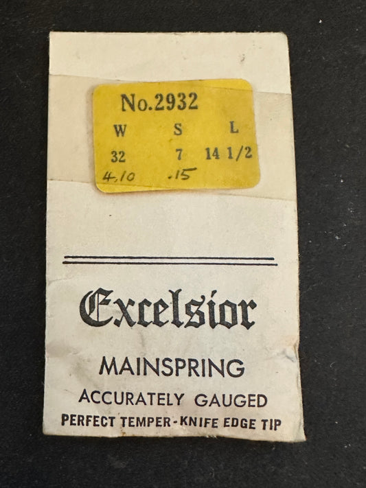 Excelsior #2932 ALARM Mainspring for Looping Clock Model 50/51 - Steel