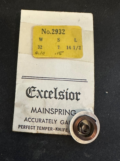 Excelsior #2932 ALARM Mainspring for Looping Clock Model 50/51 - Steel