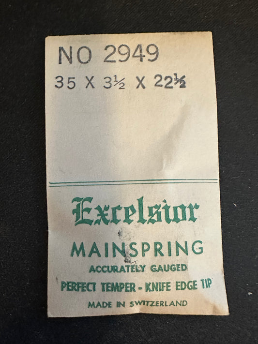 Excelsior #2949 Mainspring for Alarm / Travel Clocks - 35 x 3½ x 22½