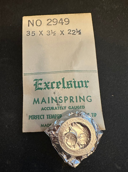 Excelsior #2949 Mainspring for Alarm / Travel Clocks - 35 x 3½ x 22½