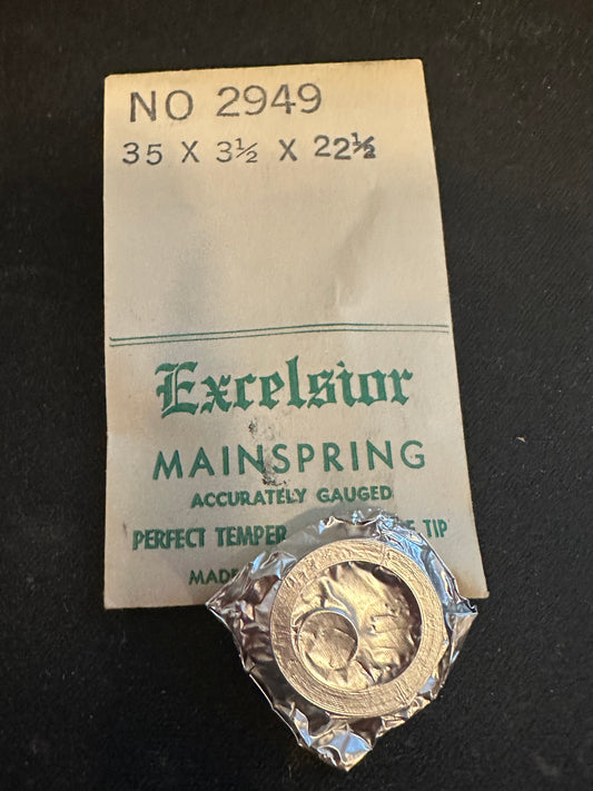 Excelsior #2949 Mainspring for Alarm / Travel Clocks - 35 x 3½ x 22½