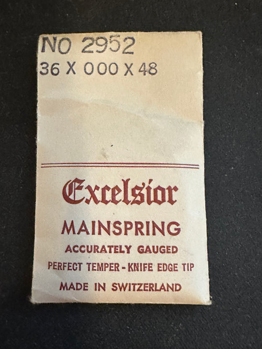 Excelsior #2952 Mainspring for Travel Clocks - 36 x 3/0 x 48