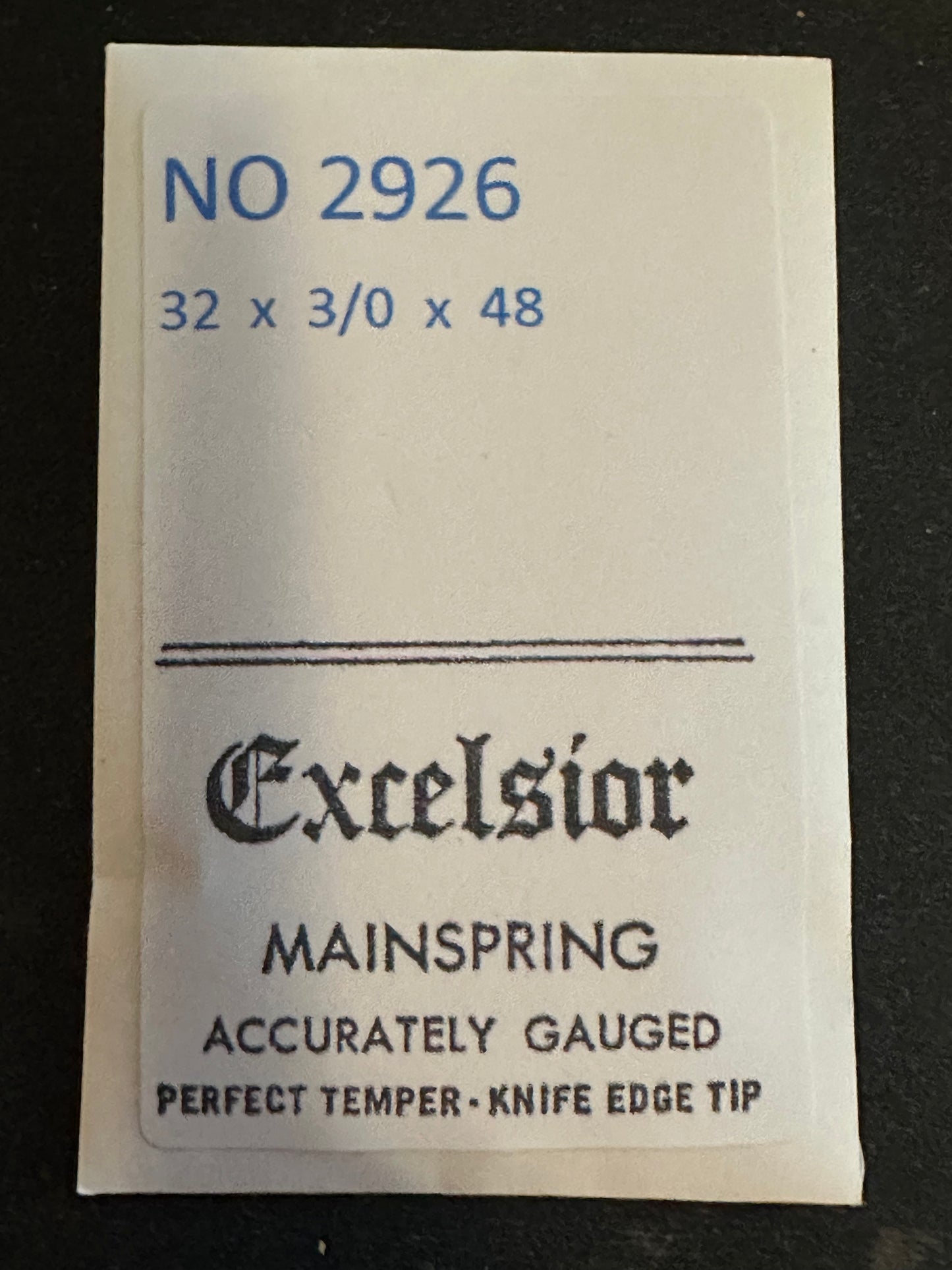 Excelsior #2926 Mainspring for Travel Clocks - 32 x 3/0 x 48