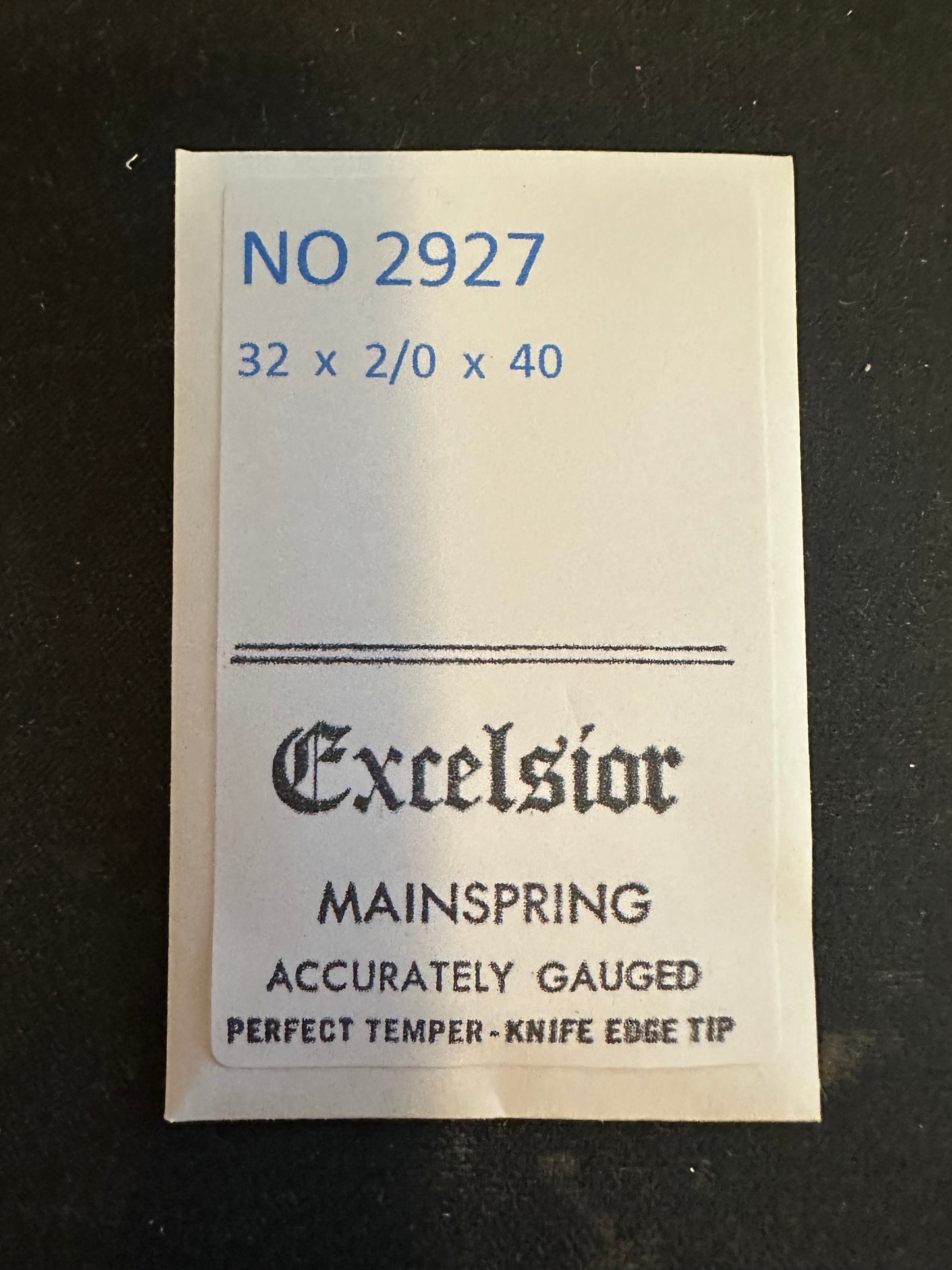 Excelsior #2927 Mainspring for Travel & Car Clocks - 32 x 2/0 x 48