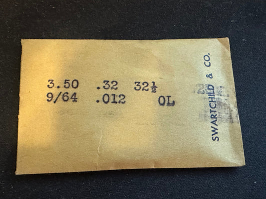 Swartchild Black Shield Clock OPEN LOOP Mainspring 3.50 x .32mm x 32½"