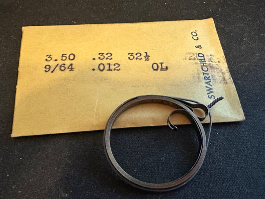 Swartchild Black Shield Clock OPEN LOOP Mainspring 3.50 x .32mm x 32½"